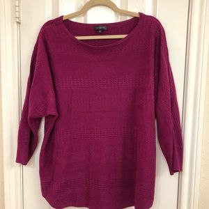 The Limited magenta dolman sweater 3/4 sleeve - XL